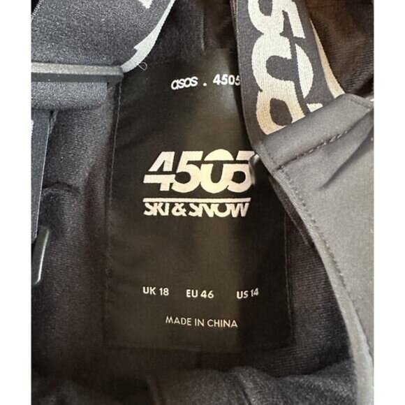 NWT ASOS 4505 Ski Suit Bibs Snow Pants Size 14 Women’s Black - Picture 3 of 10